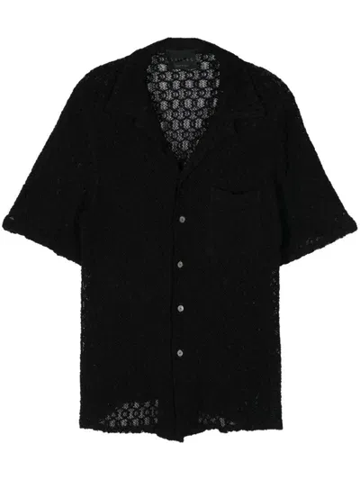 Saints Studio Openwork Shirt In Black