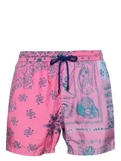 Saints Studio Badeshorts Mit Paisley-print In Rosa