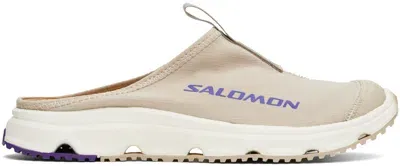 Salomon Beige & Brown Rx Slide 3.0 Slip-on Loafers In Feathergray/iron/lib