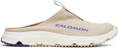 Salomon Beige & Brown Rx Slide 3.0 Slippers In Feather Gray / Iron