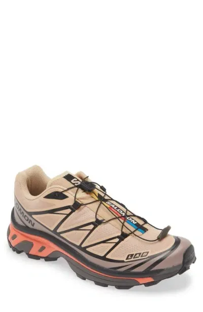 Salomon Gender Inclusive Xt-6 Sneaker In Hazelnut/quail/living Coral