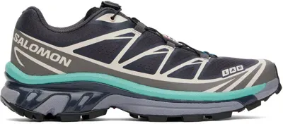 Salomon Gray Xt-6 Sneakers In Nine Iron/quicksilv/