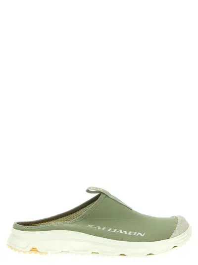 Salomon Rx Slide 3.0 Suede-trimmed Ripstop And Mesh Slip-on Sneakers In Green