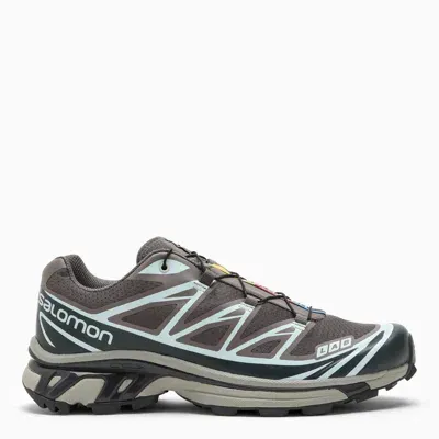 Salomon Low Xt-6 Grey/light Blue Sneaker In Multicolor