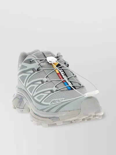 Salomon Xt-6 Rubber-trimmed Mesh Sneakers In Gray