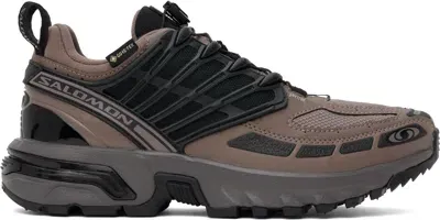 Salomon Taupe Acs Pro Gore-tex Sneakers In Iron/plumkitten/blac