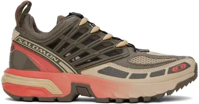 Salomon Taupe Acs Pro Sneakers In Falcon/sugar Coral/c