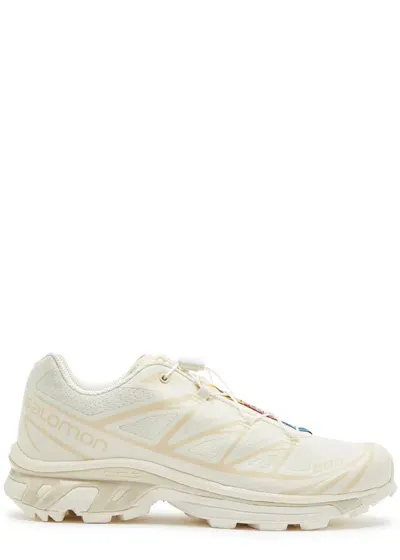 Salomon Xt-6 Panelled Mesh Sneakers In Off White