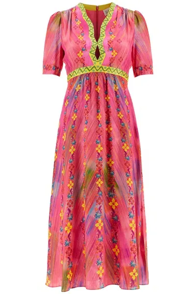 Saloni Abito Midi Tabitha In Multicolor