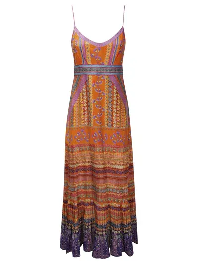 Saloni Women's Veronica Printedcrêpe De Chine & Georgette Ankle Dress In Papyrus Stripe