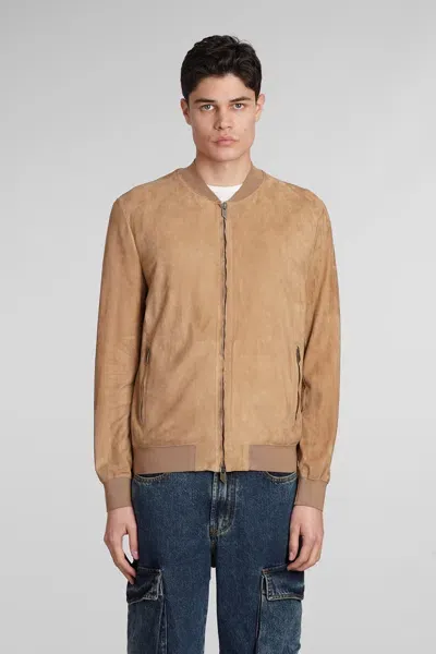 Salvatore Santoro Bomber In Camel Leather In Brown