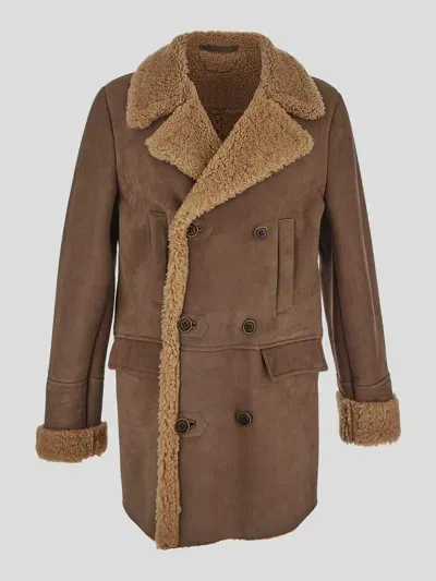 Salvatore Santoro Cognac Shearling Jacket In Brown