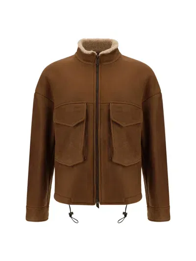 Salvatore Santoro Leather Jacket In Camel