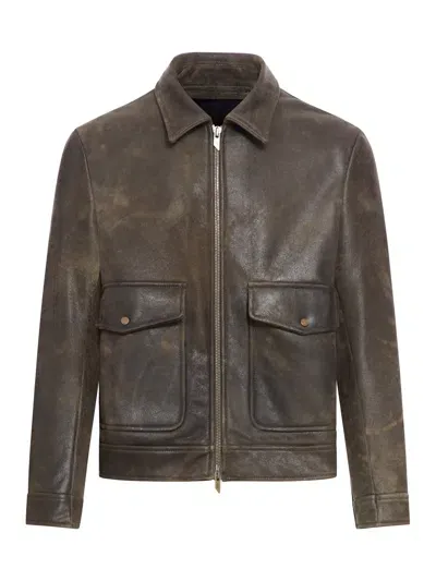 Salvatore Santoro Leather Jacket In Green