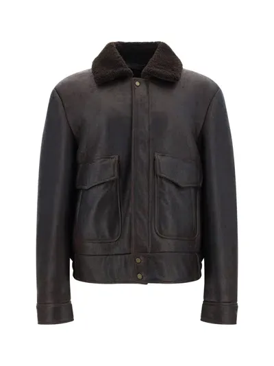 Salvatore Santoro Leather Jackets In Brown