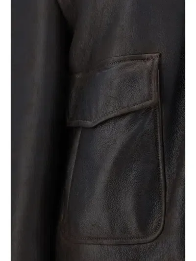 Salvatore Santoro Leather Jackets In Dark Brown