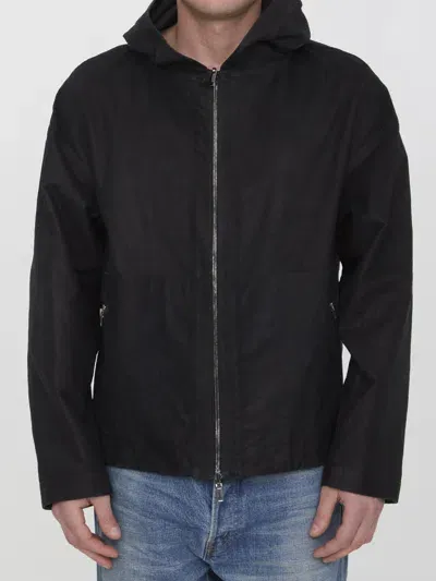 Salvatore Santoro Hooded Leather Jacket In Black