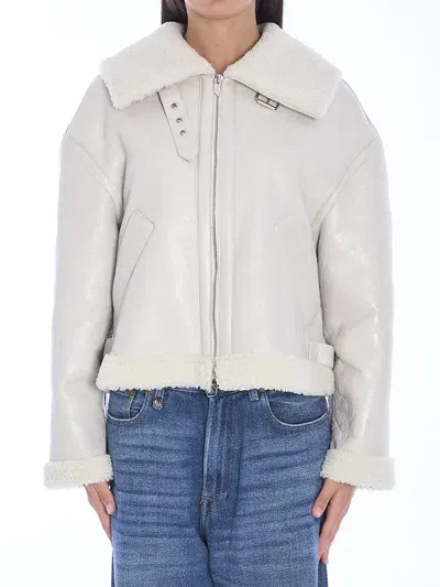 Salvatore Santoro Shearling Jacket In Beige