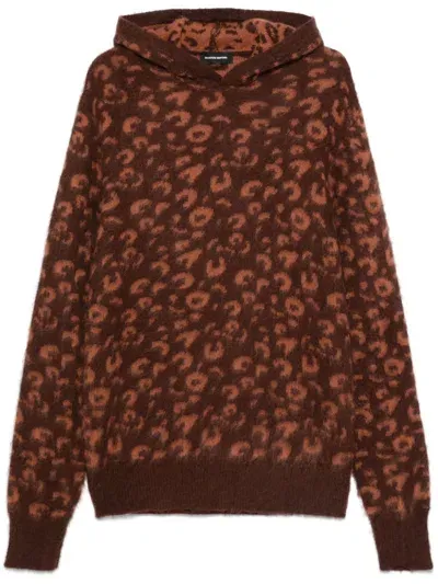 Salvatore Santoro Animal-jacquard Hoodie In Brown