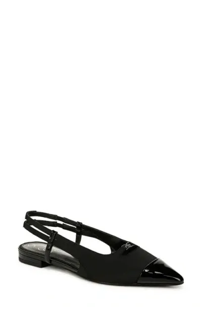 Sam Edelman Cecilia Slingback Pointed Cap Toe Flat In Black