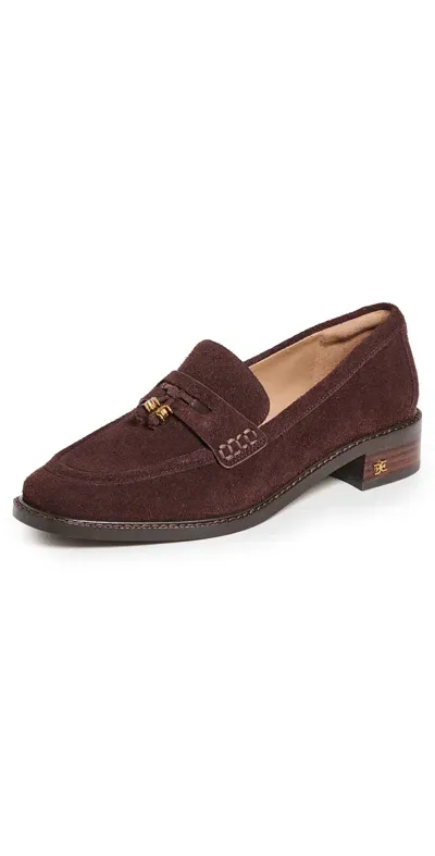 Sam Edelman Denise Suede Loafers Dark Brown