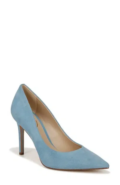 Sam Edelman Hazel Pointed Toe Pump In Canary Blue