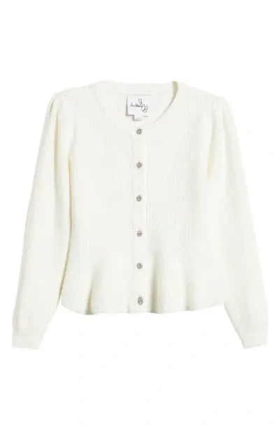 Sam Edelman Keegan Peplum Cardigan In Gardenia