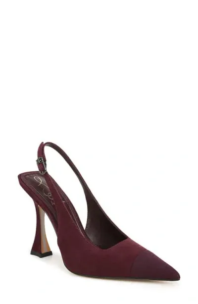 Sam Edelman Odette Slingback Pointed Cap Toe Pump In Purple