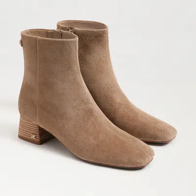 Sam Edelman Paige Ankle Bootie Almond Taupe Suede In Grey