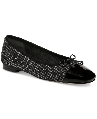 Sam Edelman Marley Tweed Toe Cap Ballet Flats Black In Black Multi Boucle,black