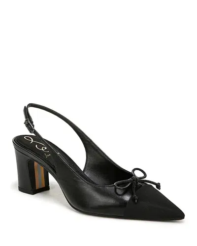 Sam Edelman Willette Slingback Block Heel Black Leather