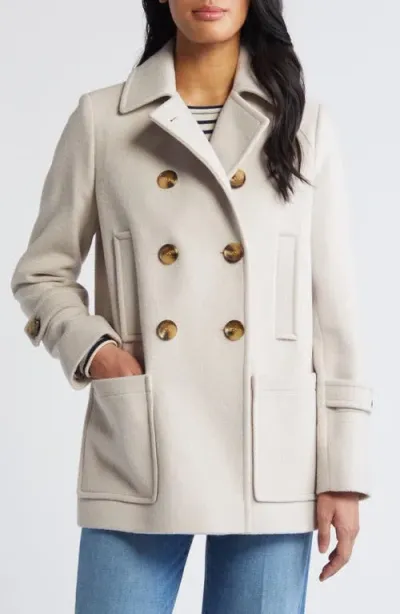 Sam Edelman Wool Blend Peacoat In Creamy Oatmeal