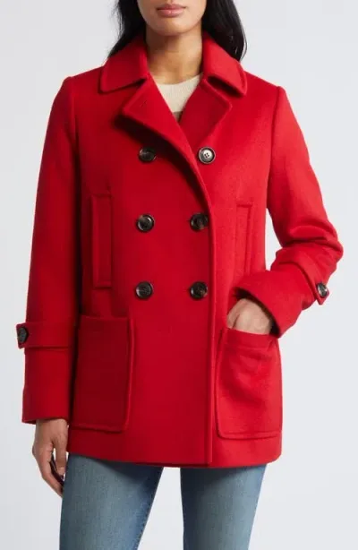 Sam Edelman Wool Blend Peacoat In Crimson Red