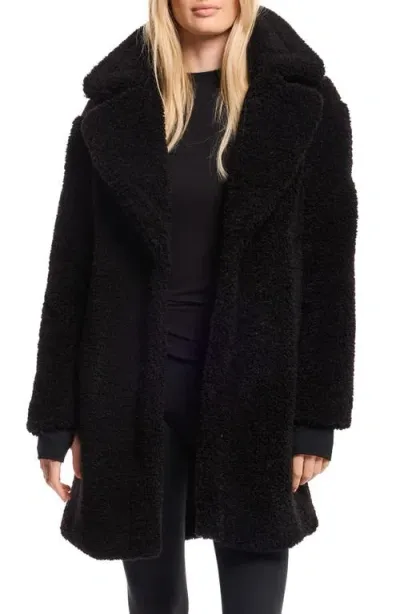 Sam . Faux Shearling Coat In Black