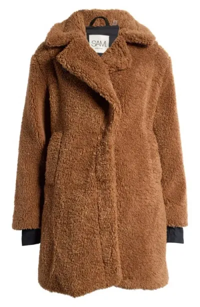 Sam . Faux Shearling Coat In Teddi