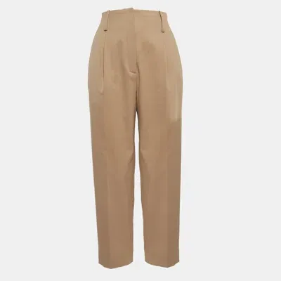 Pre-owned Sandro Brown Wool Blend High-waist Trousers S