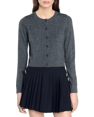 Sandro Bruyeres Cardigan In Dark Grey