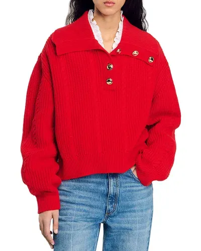 Sandro Doug Sweater In Red