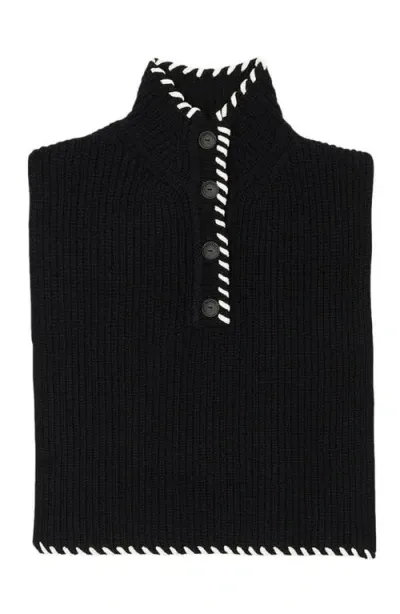 Sandro Knit Collar Snood In Black