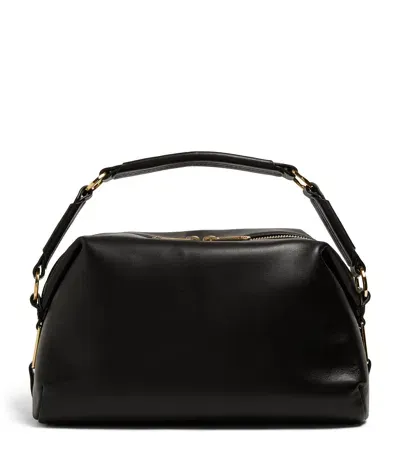 Sandro Leather Top-handle Bag In Black