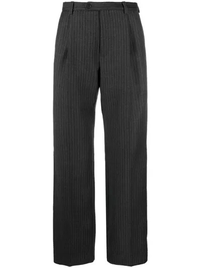 Sandro Striped Wool Tailored Trousers In Grey