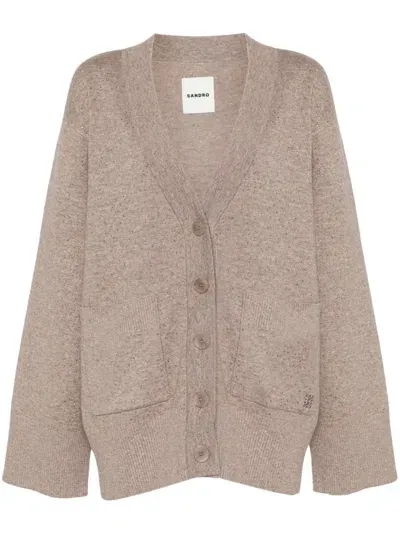 Sandro Vaddy Cardigan In Beige