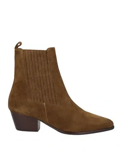 Sandro Suede Ankle Boots In Green