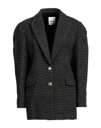 Sandro Woman Blazer Lead Size 10 Wool In Grey