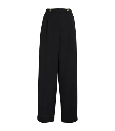 Sandro Wool-blend Trousers In Black