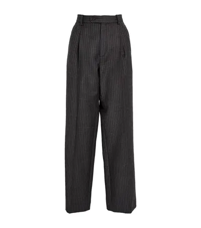 Sandro Wool Pinstripe Tailored Trousers In Black