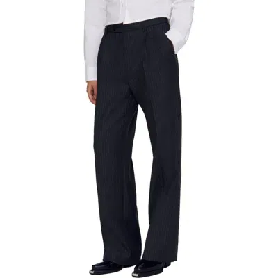 Sandro Wool Trousers In Grey