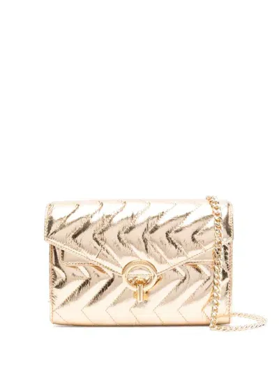 Sandro Yza Quilted Shoulder Bag In Gold