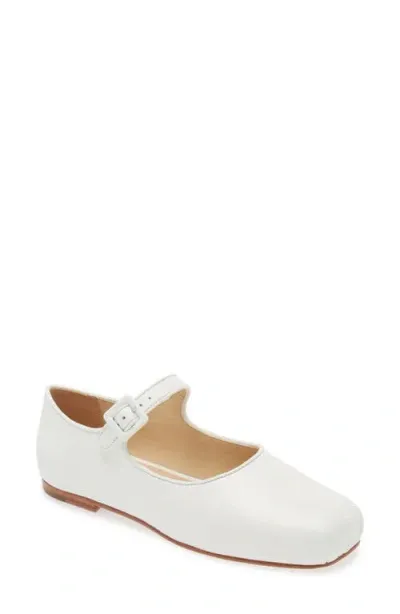 Sandy Liang Pointe Mary Jane Flat In Optic White