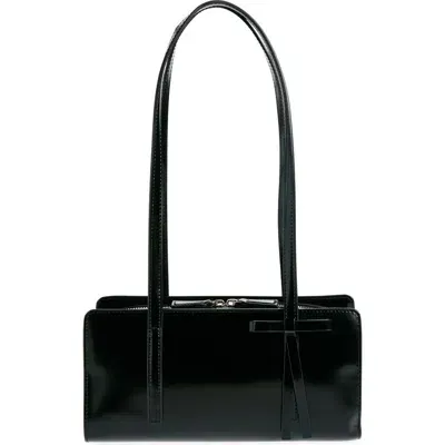 Sandy Liang Recital Patent Leather Shoulder Bag In Black